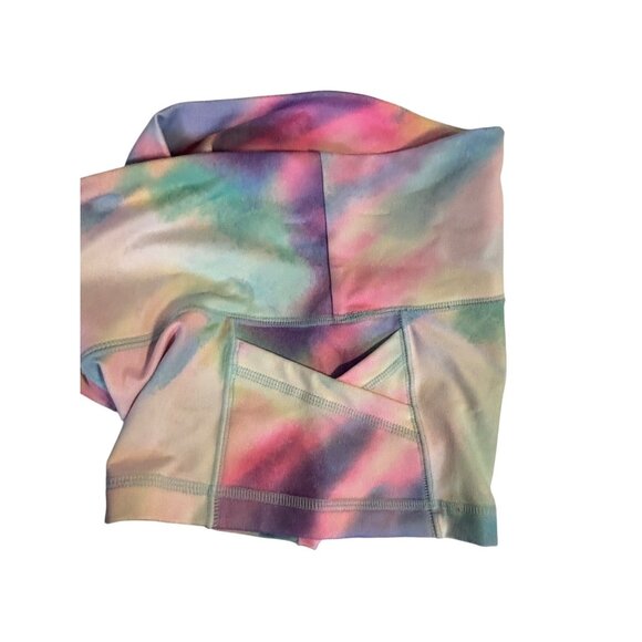 Popflex Tie-Dye Athletic Shorts With Pockets Size 4 Stretchy Polyester/Spandex - Picture 7 of 8